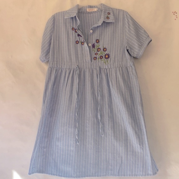 Korean Brand Conceive Blue & White Stripe Maternity Tunic - Picture 1 of 10